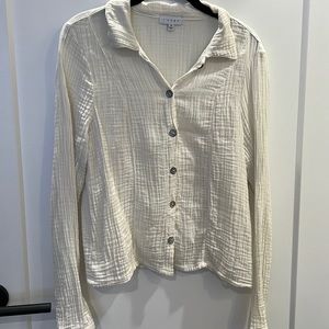S’EDGE Cotton Gauze Button-down Shirt Size Medium